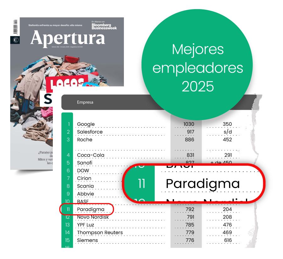 Un gráfico mostrando el ranking de Paradigma